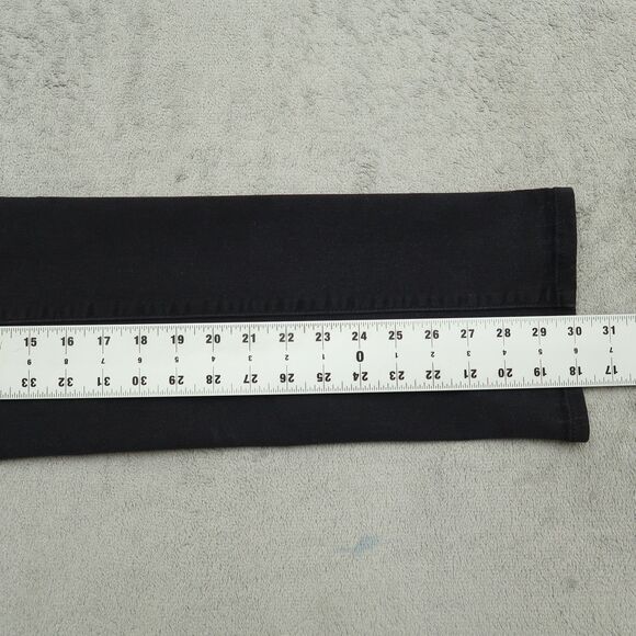 Levi's 714 Jeans Womens Size 31 Black Mid-Rise Straight Denim 30" Inseam Stretch - Picture 4 of 16